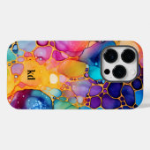 Colorful alcohol ink watercolors background Case-Mate iPhone hülle (Rückseite (Horizontal))