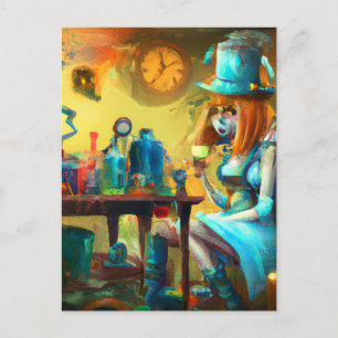 Colorful Alice in der Apotheke Postkarte