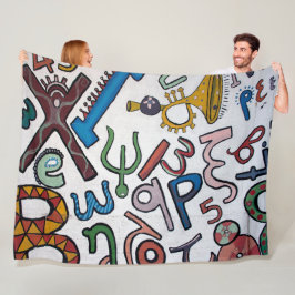 Colorful Alphabet Fleece Blanket