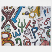 Colorful Alphabet Fleece Blanket (Vorderseite (Horizontal))