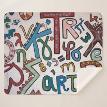 Colorful Alphabet Sherpa Blanket