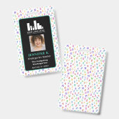 Colorful Alphabet Teacher Photo & Logo Ausweis (Vorder- & Rückseite)