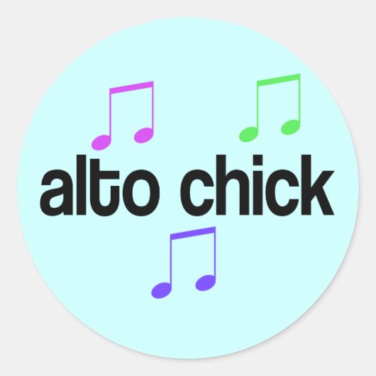 Colorful Alto Chick Runder Aufkleber (Vorderseite)