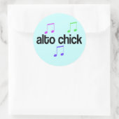 Colorful Alto Chick Runder Aufkleber (Tasche)