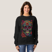 Colorful and Beautiful Sugar Skull Sweatshirt (Vorne ganz)