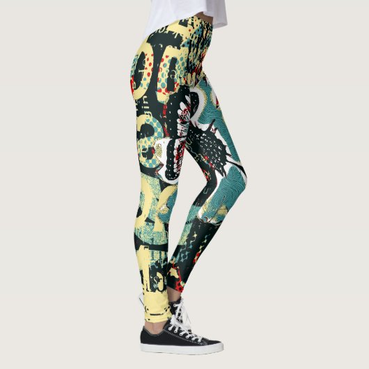 Colorful and Trendy Abstract Pattern Leggings (Rechts)