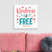 Colorful and Uplifting Kindness Slogan Leinwanddruck (Insitu (Wohnzimmer))