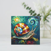Colorful and Vibrant Impasto Snail Blank Karte (Stehend Vorderseite)