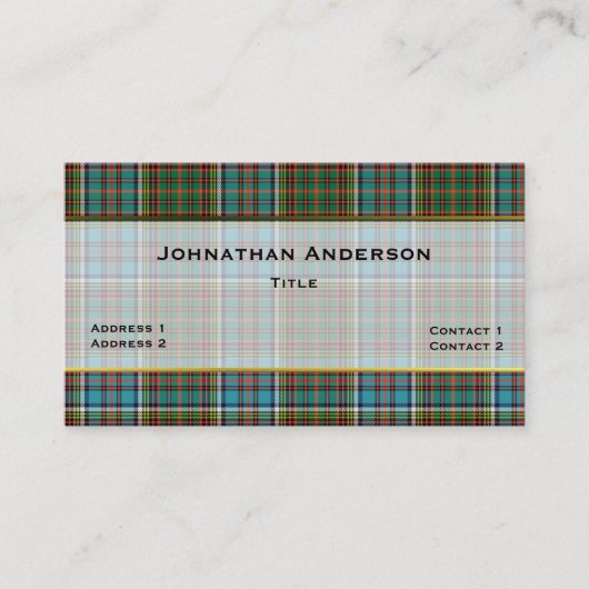 Colorful Anderson Karierte Custom Business Card Visitenkarte (Vorderseite)
