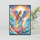 Colorful Angel Einladung (Stehend Vorderseite)