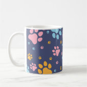 Colorful Animal Paw Prints Pattern Kaffeetasse (Links)