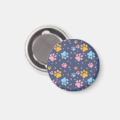 Colorful Animal Paw Prints Pattern Magnet (Vorderseite/Rückseite)