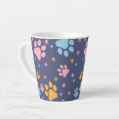 Colorful Animal Paw Prints Pattern Milchtasse (Linke Ecke)