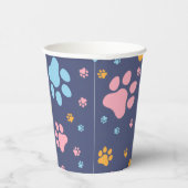Colorful Animal Paw Prints Pattern Pappbecher (Rechts)