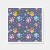 Colorful Animal Paw Prints Pattern Serviette (Vorderseite)