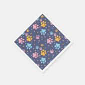 Colorful Animal Paw Prints Pattern Serviette (Ecke)