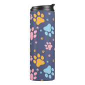 Colorful Animal Paw Prints Pattern Thermosbecher (Nach links gedreht)