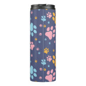 Colorful Animal Paw Prints Pattern Thermosbecher (Rückseite)