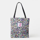 Colorful Animal Print Custom Monogrammed Tasche (Rückseite)
