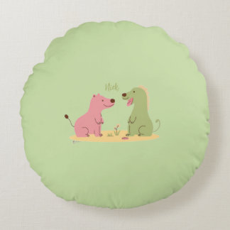 Colorful Animal Print Throw Pillow Rundes Kissen