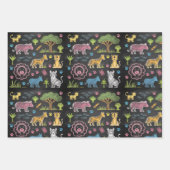 Colorful animals and trees are arranged geschenkpapier set (Vorderseite 3)