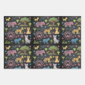 Colorful animals and trees are arranged geschenkpapier set (Vorderseite)