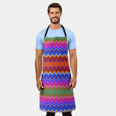 Colorful apron featuring a vibrant zigzag pattern  schürze (Getragen)
