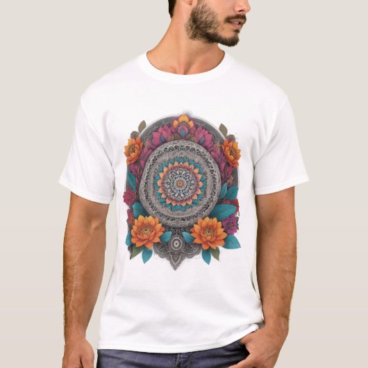 Colorful Art - Boho Spirituelle Blume Design T-Shirt (Vorderseite)