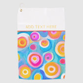 Colorful Art Circles EIGENE TEXT Sportspass Golfhandtuch (Vorderseite)