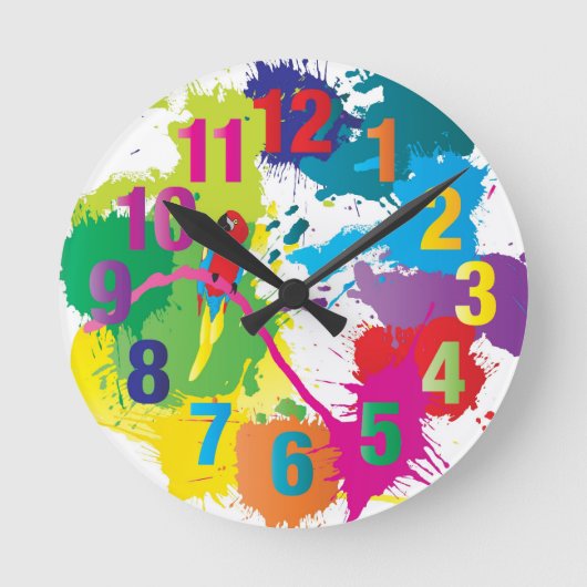 Colorful Art Clock Runde Wanduhr (Vorderseite)