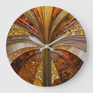 Colorful Art Deco Große Wanduhr