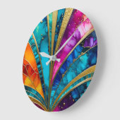 Colorful Art Deco Große Wanduhr (Winkel)