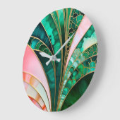 Colorful Art Deco Große Wanduhr (Winkel)