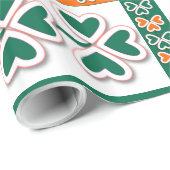 Colorful Art Deco Irish Kleeblatt Geschenkpapier (Rolleneckpunkt)