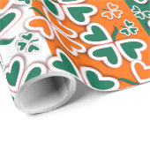 Colorful Art Deco Irish Kleeblatt Geschenkpapier (Rolleneckpunkt)