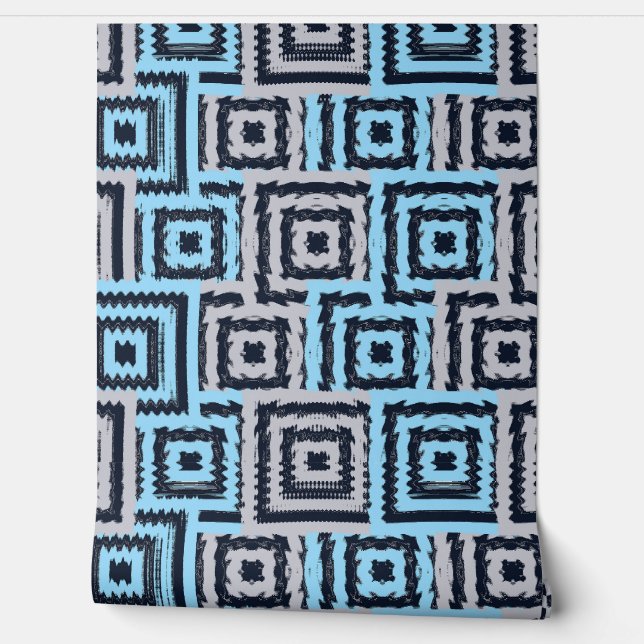 Colorful Art Nouveau Geometric Glitch Pattern  Tapete (Abrollen)