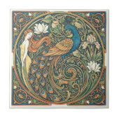 Colorful Art Nouveau Peacock Pat#3 ID1193 Fliese (Vorderseite)