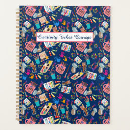 Colorful Art Supplies Creative pattern for Artists Planer