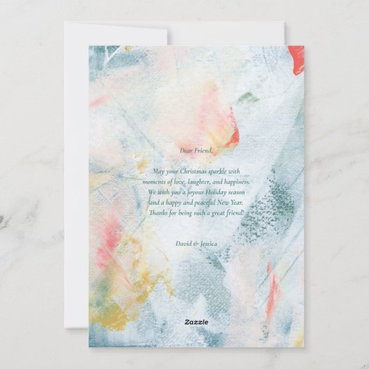 Colorful Art Weihnachten Foto Grußkarte (Rückseite)