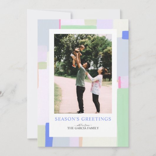 Colorful Art Weihnachten Foto Grußkarte (Vorderseite)