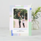 Colorful Art Weihnachten Foto Grußkarte (Stehend Vorderseite)