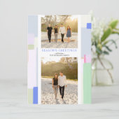 Colorful Art Weihnachten Foto Grußkarte (Stehend Vorderseite)