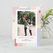 Colorful Art Weihnachten Foto Grußkarte (Stehend Vorderseite)