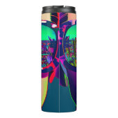 Colorful Art Woman in Sonnenbrille Städtische Refl Thermosbecher (Rückseite)