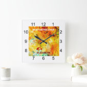 Colorful Artist Palette Quadratische Wanduhr (Zuhause)