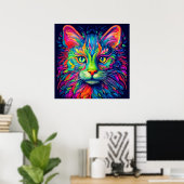 Colorful Artistic Majestic Kitty Cat Poster (Heimbüro)