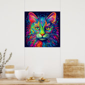 Colorful Artistic Majestic Kitty Cat Poster (Küche)