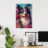 Colorful Australian Shepherd Art Poster (Heimbüro)