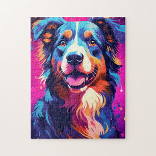 Colorful Australian Shepherd Art Puzzle