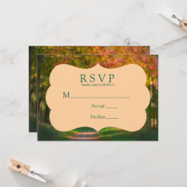 Colorful Autumn Day Wedding RSVP Card Einladung